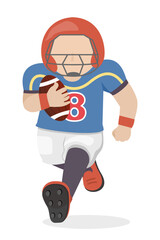 Rugby Player Sprinting with Ball , Ideal for Sports Advertising and Athletic Promotions