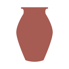 Illustration of Bohemian Ceramic Vase with Flat Design. Isolated on White Background. Vector Element