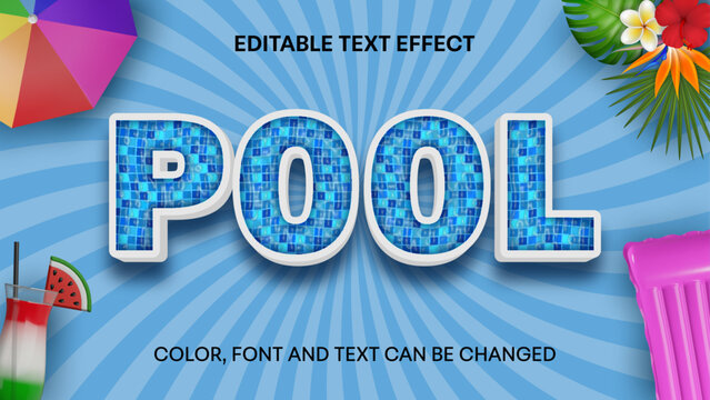 pool water editable text effect. 