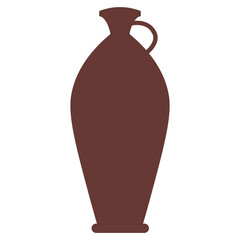 Illustration of Bohemian Ceramic Vase with Flat Design. Isolated on White Background. Vector Element