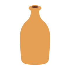 Illustration of Bohemian Ceramic Vase with Flat Design. Isolated on White Background. Vector Element