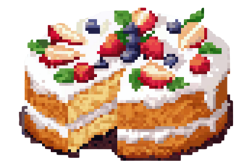 Pixel Art Illustration Pie Pixelated Cake