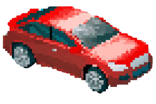 pixel car white background