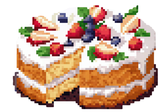 Pixel Art Illustration Pie Pixelated Cake