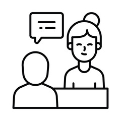 Interview vector outline icon. EPS 10 file