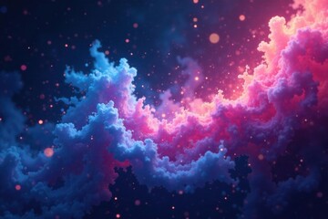 Ethereal swirling patterns of iridescent gases in a dark cosmic space, pink, purple, gases