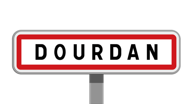 Panneau sur poteau central de ville de Dourdan, Essonne, &Icirc;le-de-France