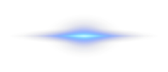 Png Glowing horizontal blue light line with radiant shine and beam effect. Futuristic energy streak with shimmer, flare, and neon glow. Perfect for digital highlights. Png illustration.