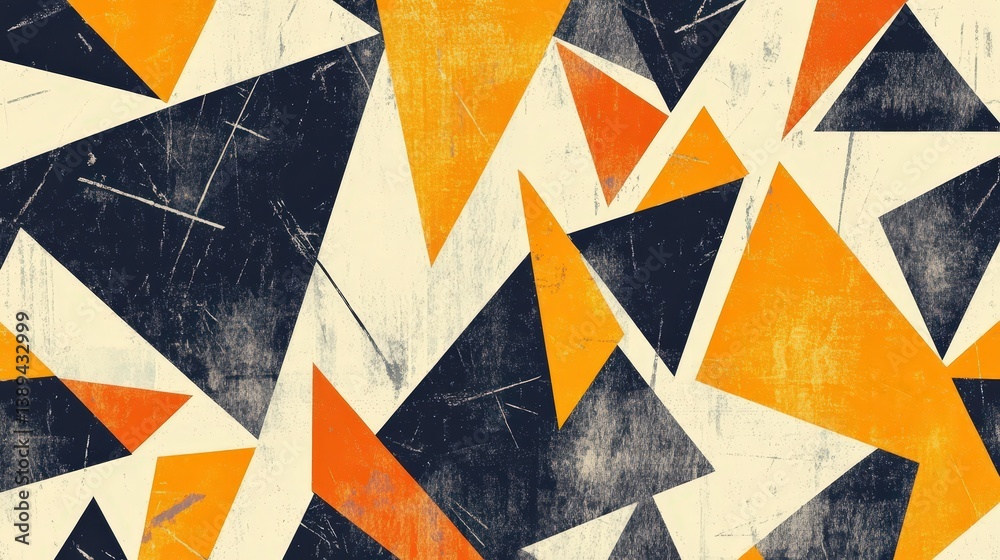 Poster A modern geometric pattern featuring angular shards and sharp lines with a bold, abstract look
