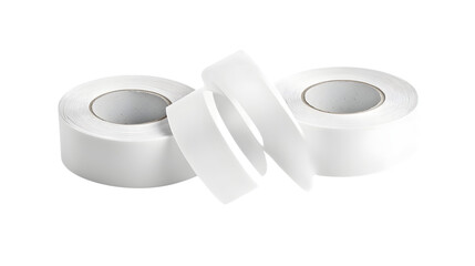 White Adhesive Paper Tape Set for Professional Package Designers and Crafters on Clean Background