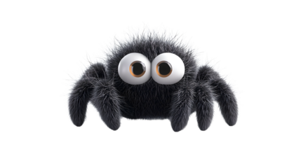 Cute and Charming 3D Spider Illustration on Transparent Background for Creative Projects