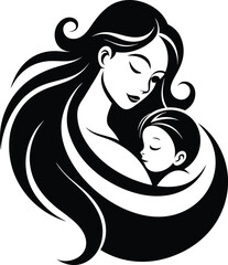 mother and baby icon vector design