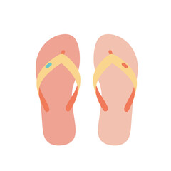 Colorful flip-flops on a white background  