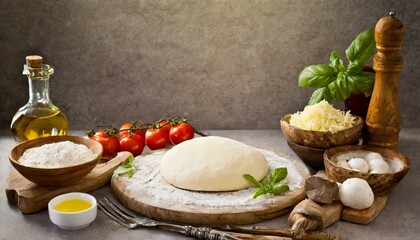 Pizza Dough with Copy Space