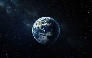 A mesmerizing picture of the earth from space presented on a black background