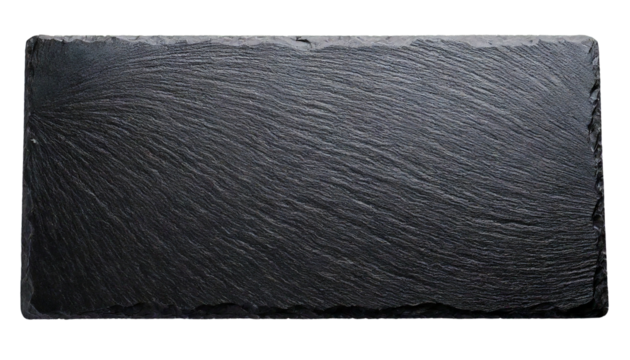 black texture slate isolated on transparent background