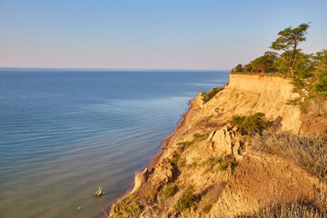 Eroded Coastal Cliffs Overlooking the Sea