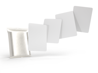 3D Playing cards collectible with shiny foil plastic booster pack mockup isolated. Blank trading card, cards of poker hand, bet, casino, gambling, board game, game cards, credit card or business card