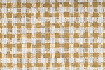 Orange and white checkered, pattern, design, cotton fabric for sewing, texture background