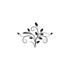 Elegant Black Floral Design on White Background