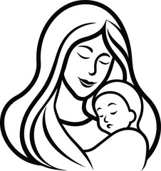 mother and baby icon vector design