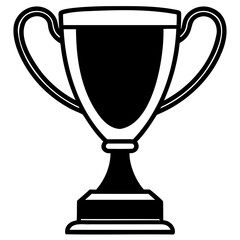 High-Quality Black Trophy Cup Silhouette Vector on Transparent Background Design for Easy Use