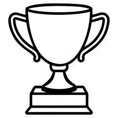 A black silhouette of a classic Trophy cup vector illustration isolated on transparent background