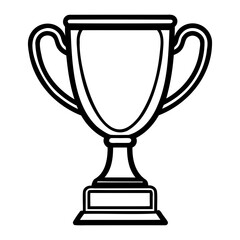 A black silhouette of a classic Trophy cup vector illustration isolated on transparent background