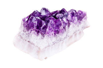 Amethyst mineral stone on a white background close up