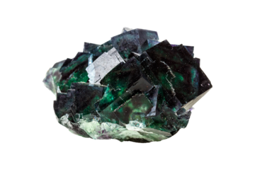 Fluorite mineral stone on a white background close up