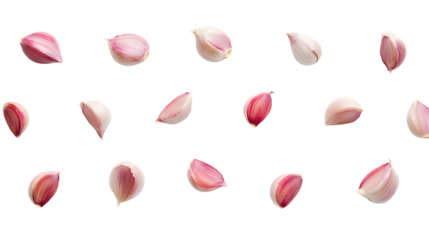 Fresh Garlic Cloves on Transparent Background for Culinary and Food Photography Projects