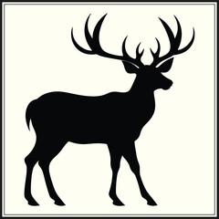 Obraz premium Reindeer Silhouette, Christmas