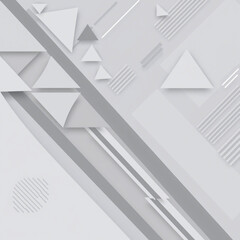 Black white abstract background for design. Geometric shapes. Triangles, squares, stripes, lines. Gradient. Modern, futuristic. Light gray. Template.