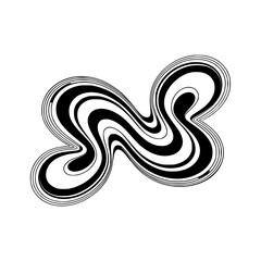 Black and White Flowing Abstract: Modern Geometric Design