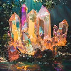 Luminous Landscape: A Garden of Crystalline Wonders Reflecting Nature's Artistry