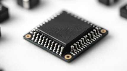 Close-up of a Microchip: Technological Advancement