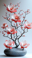 zen stones with orchid