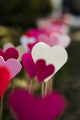 Colorful hearts scattered with care, adding a playful touch to the celebration. Each one a symbol of love, joy, and the beauty of a day filled with heartfelt moments