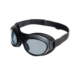 Sleek black swim goggles perfect for pool adventures and competitive swimming practices during sunny summer days