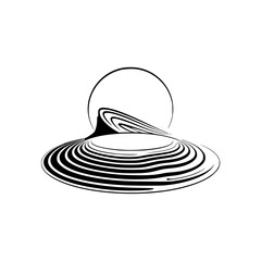 Abstract Black and White Vortex - Geometric Illustration, Modern Design