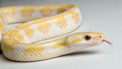 Obraz premium Albino (Amelanistic) Corn Snake on studio background 