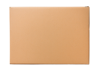 Shipping action cardboard box on cutout background for creative design projects