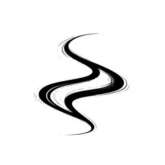Abstract Black Swirls on White: Modern Vector Design