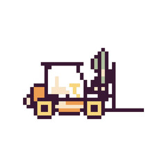 forklift vehicle cargo pixel art