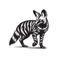 Aardwolf Vector Silhouette - Minimalist Aardwolf Design - Aardwolf Illustration.