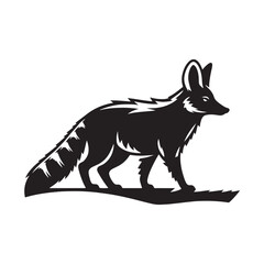 Aardwolf Vector Silhouette - Minimalist Aardwolf Design - Aardwolf Illustration.