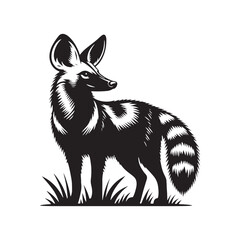 Aardwolf Vector Silhouette - Minimalist Aardwolf Design - Aardwolf Illustration.