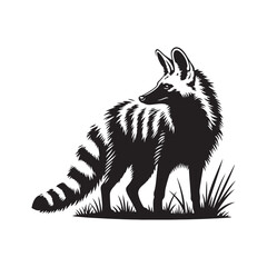Aardwolf Vector Silhouette - Minimalist Aardwolf Design - Aardwolf Illustration.