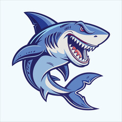 Smiling Shark Cartoon Mascot Character With Sunglasses