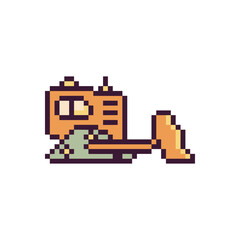 excavator vehicle tool pixel art